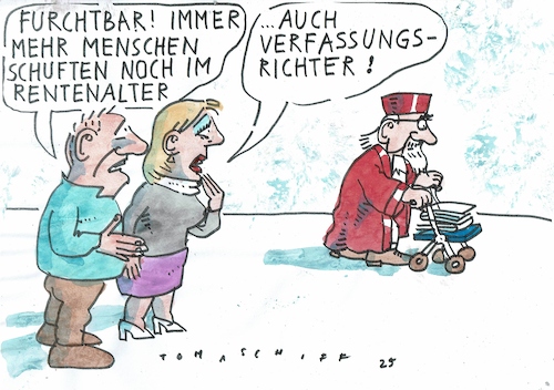 Cartoon: Rentner (medium) by Jan Tomaschoff tagged verfassungsrichter,richterwahl,verfassungsrichter,richterwahl