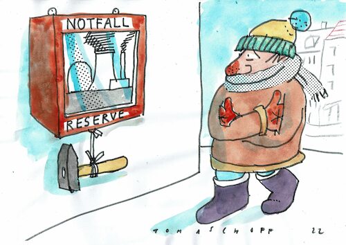 Cartoon: Reserve (medium) by Jan Tomaschoff tagged energie,gas,kernkraft,energie,gas,kernkraft