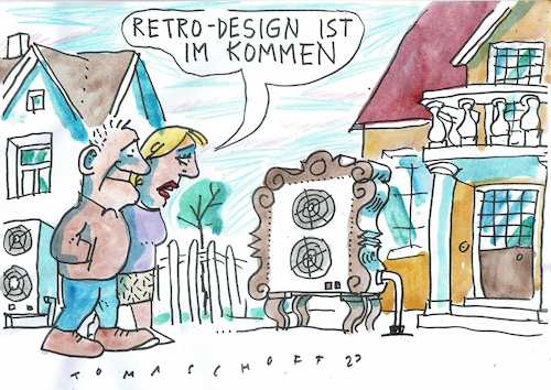 Cartoon: Retro (medium) by Jan Tomaschoff tagged energie,wärmepumpe,retrodesign,energie,wärmepumpe,retrodesign