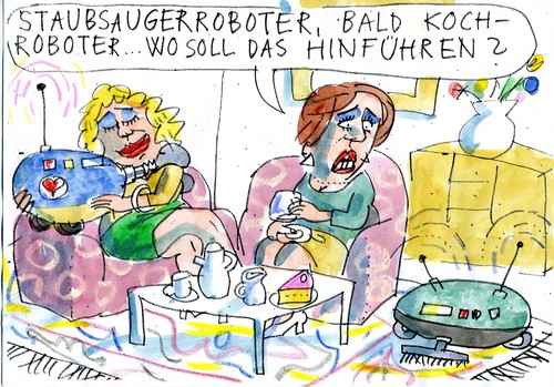 Cartoon: Roboter (medium) by Jan Tomaschoff tagged machinen,roboter,machinen,roboter
