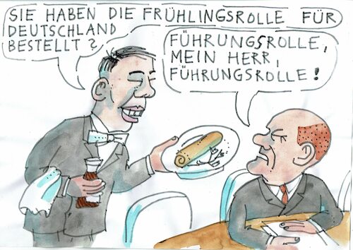 Cartoon: Rolle (medium) by Jan Tomaschoff tagged deutschland,führungsrolle,deutschland,führungsrolle
