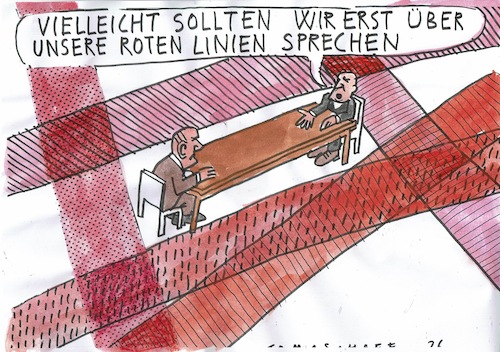 Cartoon: Rote Linien (medium) by Jan Tomaschoff tagged verhandeln,diplomatie,konflikte,verhandeln,diplomatie,konflikte