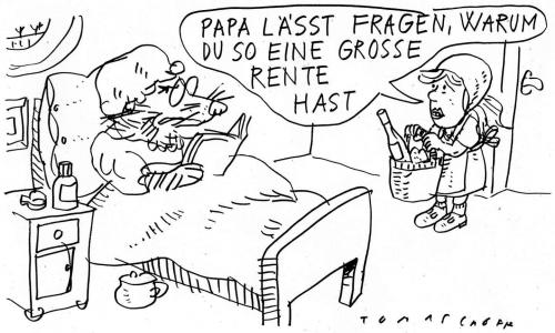 Cartoon: Rotkäppchen (medium) by Jan Tomaschoff tagged renten