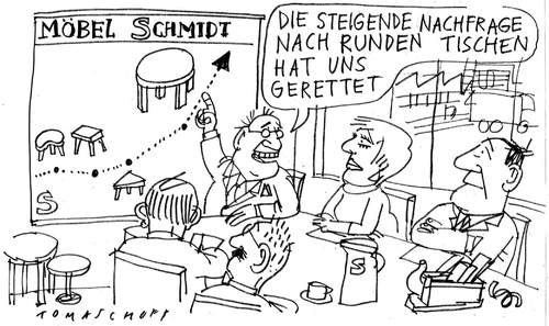 Cartoon: Runde Tische (medium) by Jan Tomaschoff tagged runder,tisch
