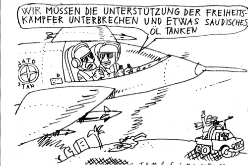 Cartoon: Saudisches Öl (medium) by Jan Tomaschoff tagged öl,libyen,gaddafi,öl,libyen,gaddafi