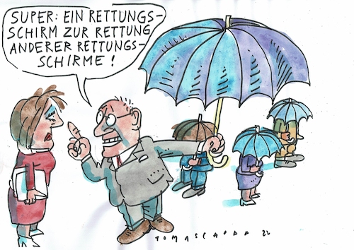 Cartoon: Schirm (medium) by Jan Tomaschoff tagged rettungsschirm,schulden,haushalt,rettungsschirm,schulden,haushalt