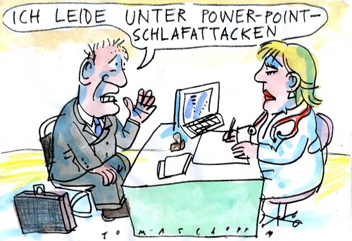 Cartoon: Schlafattacken (medium) by Jan Tomaschoff tagged powerpoint