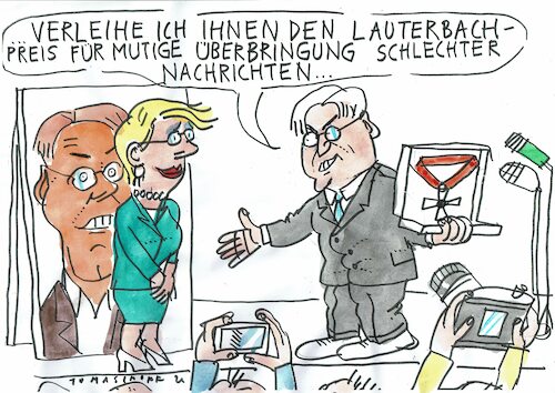 Cartoon: schlechte Nachrichten (medium) by Jan Tomaschoff tagged corona,impfung,lauterbach,corona,impfung,lauterbach