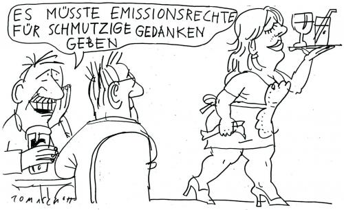 Cartoon: Schmutzige Gedanken (medium) by Jan Tomaschoff tagged emissionsrechte