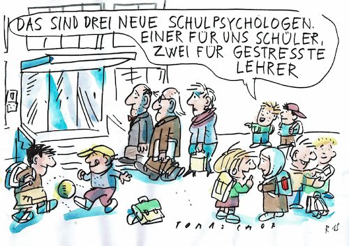 Cartoon: Schulpsychologen (medium) by Jan Tomaschoff tagged schule,lehrer,stress,schule,lehrer,stress