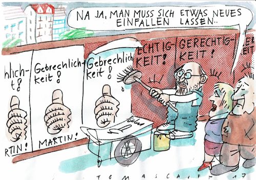 Cartoon: Schulz (medium) by Jan Tomaschoff tagged wahlkampf,schlagworte,wahlkampf,schlagworte