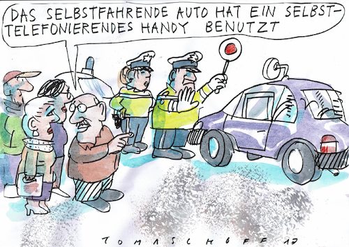 Cartoon: selbstfahrend (medium) by Jan Tomaschoff tagged selbstfahrendes,auto,selbstfahrendes,auto