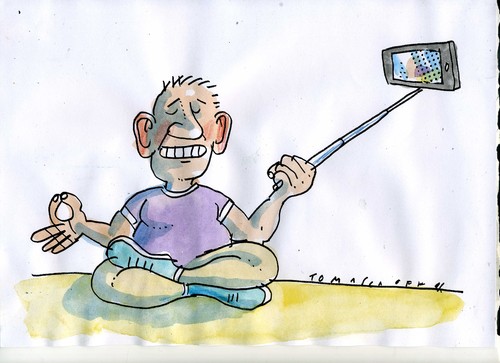Cartoon: Selfie (medium) by Jan Tomaschoff tagged narzissmus,selfie,glückssuche,narzissmus,selfie,glückssuche