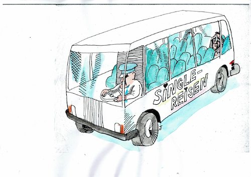 Cartoon: Single (medium) by Jan Tomaschoff tagged reisen,einsamkeit,kontakte,reisen,einsamkeit,kontakte