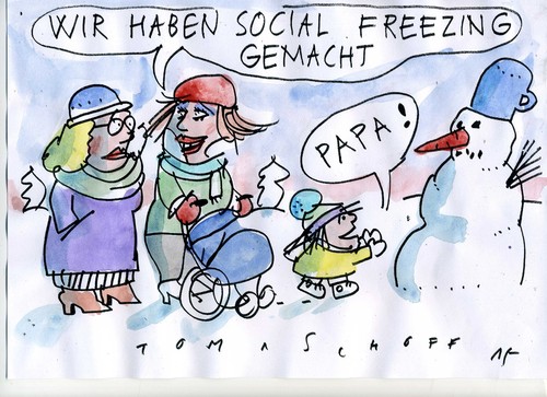 Cartoon: social freezing (medium) by Jan Tomaschoff tagged familienplanung,kinder,familienplanung,kinder