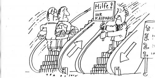 Cartoon: SOS (medium) by Jan Tomaschoff tagged kaufhaus,warenhäuser,karstadt,arcandor,insolvenz