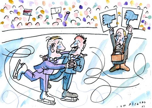 Cartoon: Sotchi calling (medium) by Jan Tomaschoff tagged olympia,russland,schwulenfeindlichkeit,olympia,russland,schwulenfeindlichkeit