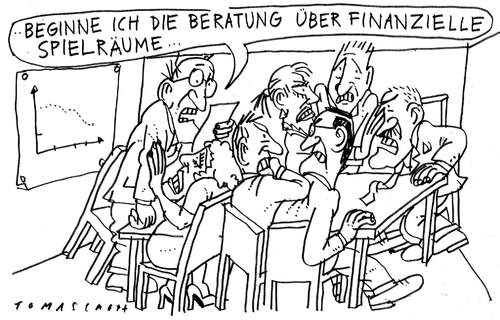 Cartoon: Spielraum (medium) by Jan Tomaschoff tagged staatshaushalt,schulden,verschuldung,staatsverschuldung,steuern