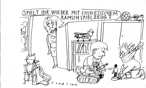 Cartoon: Spielzeug (medium) by Jan Tomaschoff tagged china,spielzeug,waffen,militär