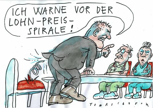 Cartoon: Spirale (medium) by Jan Tomaschoff tagged löhne,gesundheitswesen,pflege,löhne,gesundheitswesen,pflege