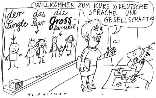 Cartoon: Sprachkurs (medium) by Jan Tomaschoff tagged deutsche,sprache