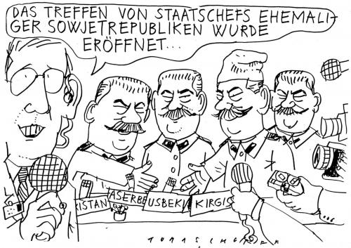Cartoon: Staatschefs (medium) by Jan Tomaschoff tagged russland,sowjetunion,udssr,stalin