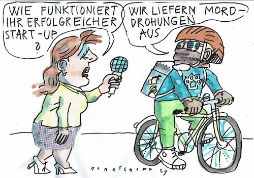 Cartoon: Start up (medium) by Jan Tomaschoff tagged gechäft,lieferdienste,gechäft,lieferdienste