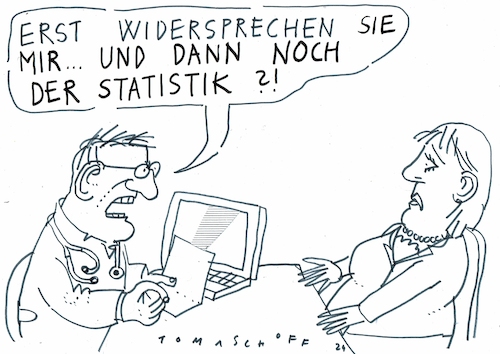 Cartoon: Statistik (medium) by Jan Tomaschoff tagged medizin,statistik,einzelfall,medizin,statistik,einzelfall