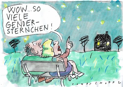 Cartoon: Sterne (medium) by Jan Tomaschoff tagged gender,sprache,gender,sprache