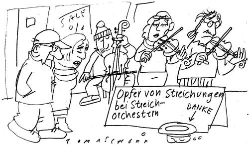 Cartoon: Streichorchester (medium) by Jan Tomaschoff tagged streichungen