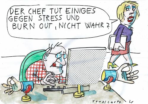 Cartoon: Stress (medium) by Jan Tomaschoff tagged leistungsdruck,stress,burnout,leistungsdruck,stress,burnout