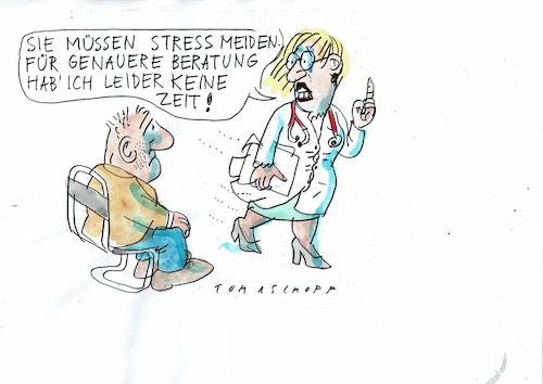 Cartoon: Stress (medium) by Jan Tomaschoff tagged ärzte,stress,psychologie,ärzte,stress,psychologie