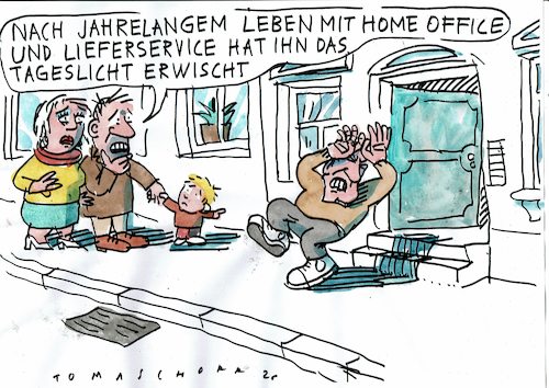 Cartoon: Stubenhocker (medium) by Jan Tomaschoff tagged home,office,lieferservice,virtuelle,realität,home,office,lieferservice,virtuelle,realität