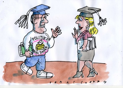Cartoon: Student 2014 (medium) by Jan Tomaschoff tagged studenten,politik,studenten,politik