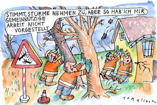 Cartoon: Stürme (medium) by Jan Tomaschoff tagged hartz4,gemeinnützige,leistungen,stürme,wetter