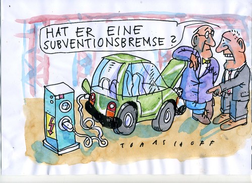Cartoon: Subventionsbrems (medium) by Jan Tomaschoff tagged auto,auto