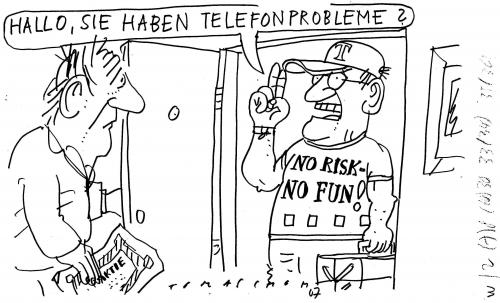 Cartoon: T-Aktie (medium) by Jan Tomaschoff tagged telekom,aktien,volksaktie