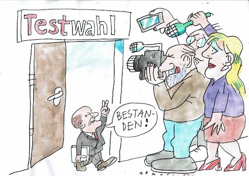 Cartoon: Testwahl (medium) by Jan Tomaschoff tagged wahlen,spd,wahlen,spd