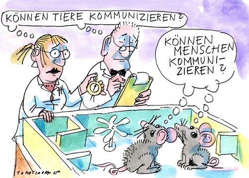 Cartoon: Tiere und Menschen (medium) by Jan Tomaschoff tagged kommunikation,kommunikation