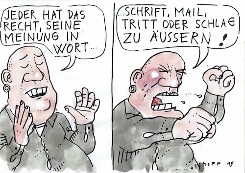 Cartoon: Toleranz (medium) by Jan Tomaschoff tagged streitkultur,hass,intoleranz,streitkultur,hass,intoleranz