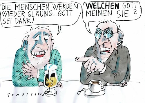 Cartoon: Toleranz (medium) by Jan Tomaschoff tagged glaube,intoleranz,fanatismus,glaube,intoleranz,fanatismus