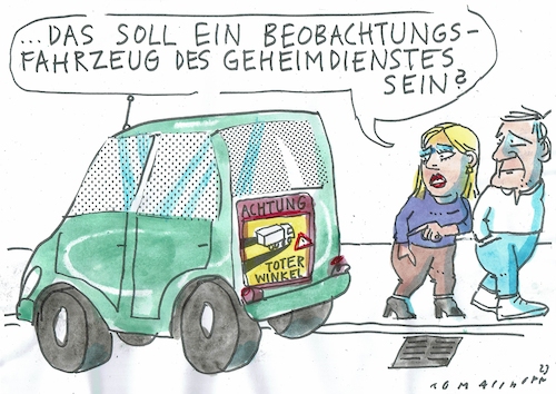Cartoon: Toter Winkel (medium) by Jan Tomaschoff tagged geheimdienste,geheimdienste