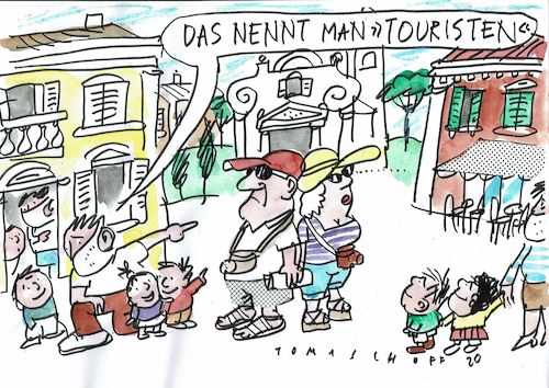 Cartoon: Touristen (medium) by Jan Tomaschoff tagged corona,reisen,grenzen,corona,reisen,grenzen