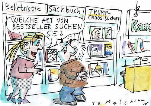 Cartoon: Trump-Buch (medium) by Jan Tomaschoff tagged trump,sachbuch,bestseller,trump,sachbuch,bestseller