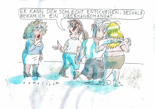 Cartoon: Überhang (medium) by Jan Tomaschoff tagged wahlen,überhangsmandat,wahlen,überhangsmandat
