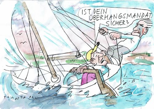 Cartoon: Überhang (medium) by Jan Tomaschoff tagged überghangmandat,bundestag,wahl,abgeordneze,überghangmandat,bundestag,wahl,abgeordneze