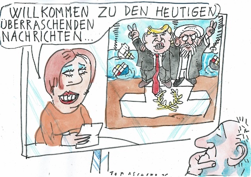 Cartoon: Überraschung (medium) by Jan Tomaschoff tagged usa,iran,krieg,sieg,usa,iran,krieg,sieg