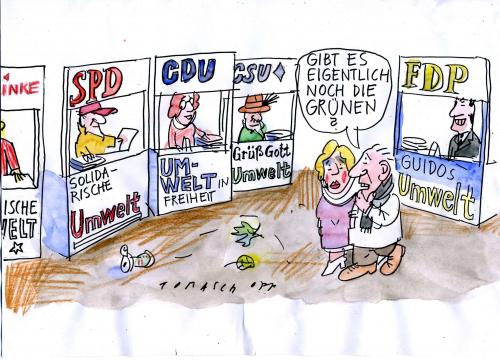 Cartoon: Umwelt (medium) by Jan Tomaschoff tagged parteien,umwelt,grüne
