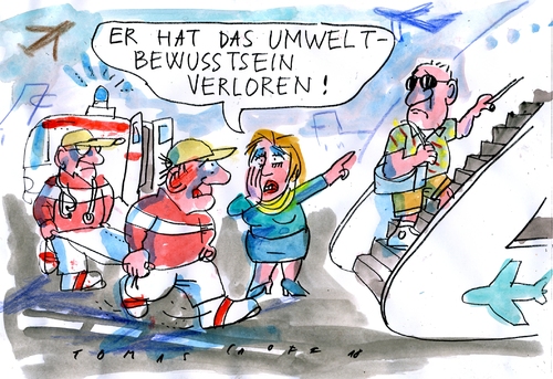 Cartoon: Umweltbewusstsein (medium) by Jan Tomaschoff tagged umweltbewusstsein