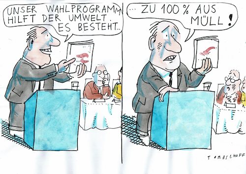 Cartoon: Umweltprogramm (medium) by Jan Tomaschoff tagged umwelt,parteien,programm,umwelt,parteien,programm